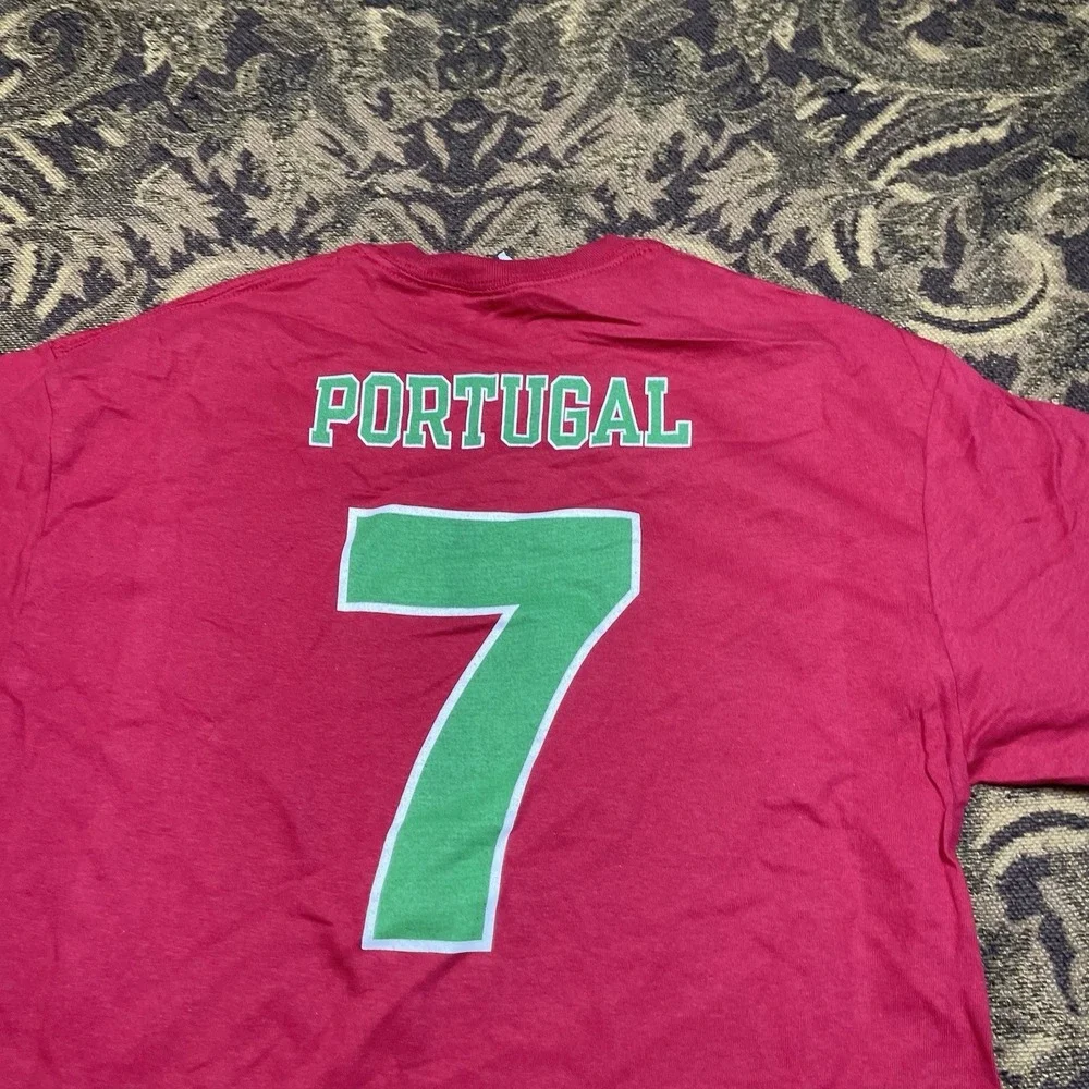 Vtg Y2K Portugal Futbol Soccer Red T Shirt Mens Size Medium New - Picture 7 of 7